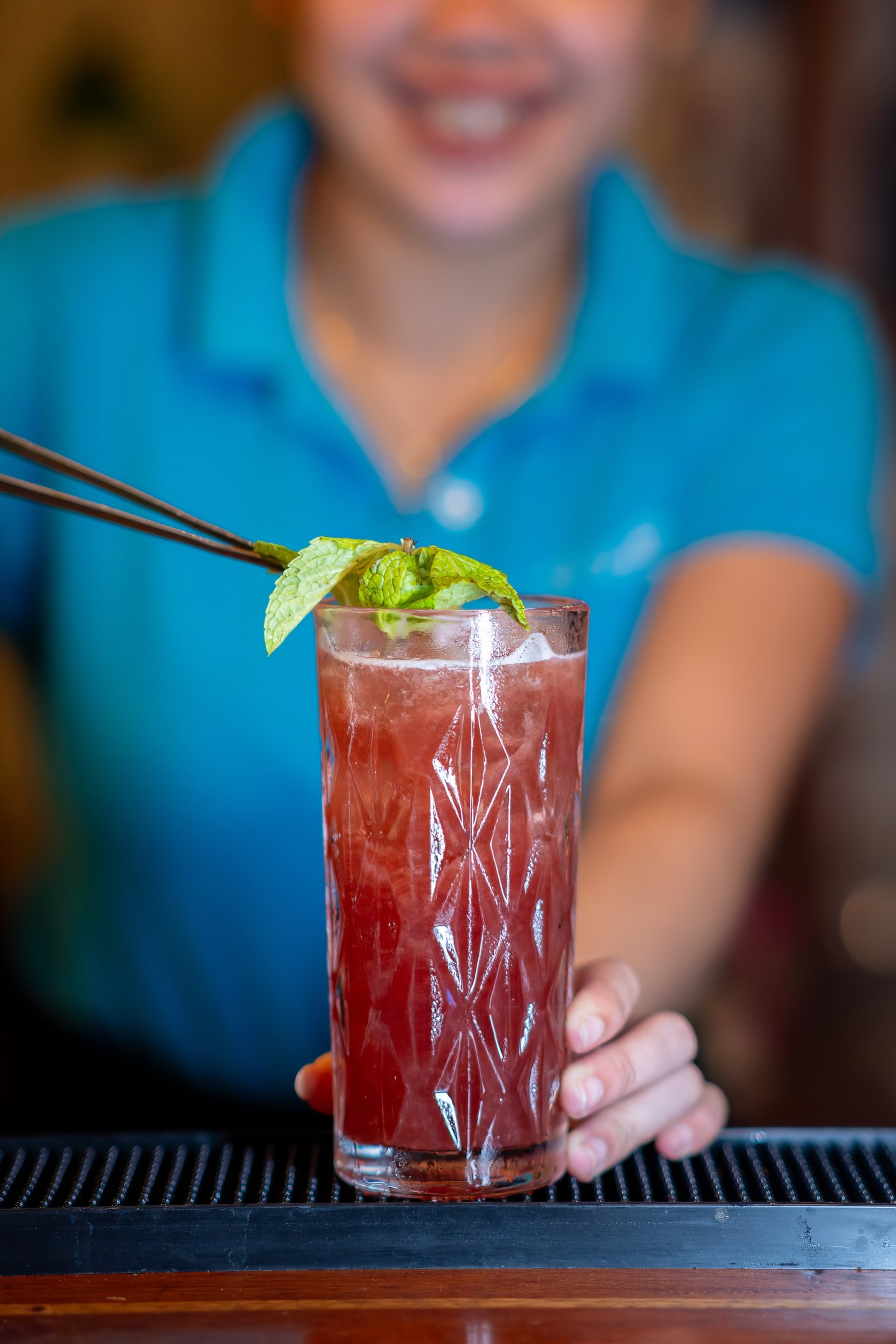 A cocktail freshly prepared at Tamarind
